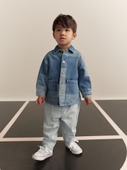 Blue Denim Overshirt Denim Patchwork Shirt (3mths-7yrs) - Image 2 of 8