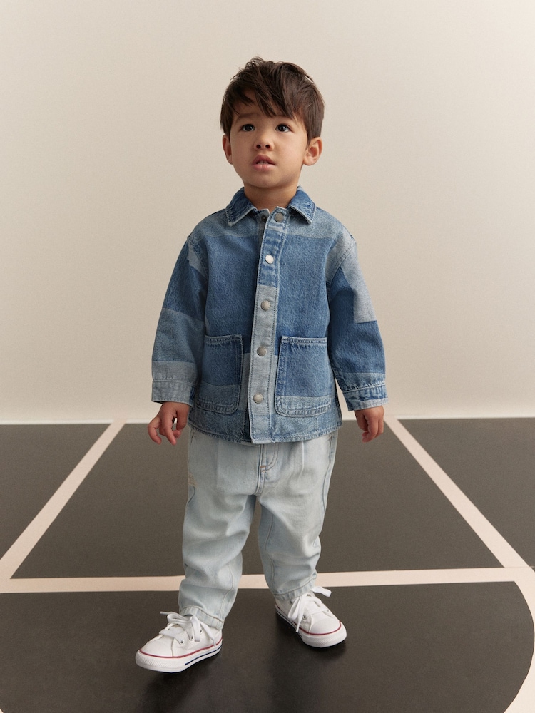 Blue Denim Overshirt Denim Patchwork Shirt (3mths-7yrs) - Image 2 of 8