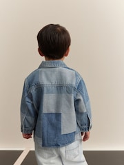 Blue Denim Overshirt Denim Patchwork Shirt (3mths-7yrs) - Image 3 of 8