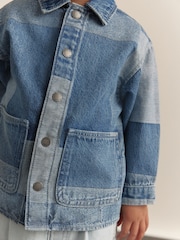 Blue Denim Overshirt Denim Patchwork Shirt (3mths-7yrs) - Image 4 of 8
