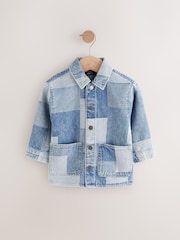 Blue Denim Overshirt Denim Patchwork Shirt (3mths-7yrs) - Image 5 of 8