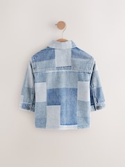 Blue Denim Overshirt Denim Patchwork Shirt (3mths-7yrs) - Image 6 of 8