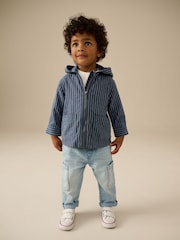 Blue Stripe Zip Through Hoodie (3mths-7yrs) - Image 3 of 10