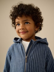 Blue Stripe Zip Through Hoodie (3mths-7yrs) - Image 5 of 10