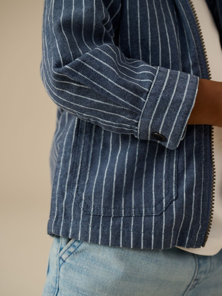 Blue Stripe Zip Through Hoodie (3mths-7yrs) - Image 6 of 10
