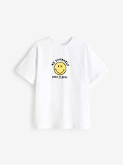 Белый - Oversized Smiley World x Place2Be Charity 100% Cotton T-Shirt (3-16yrs) - Image 1 of 8
