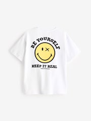 Белый - Oversized Smiley World x Place2Be Charity 100% Cotton T-Shirt (3-16yrs) - Image 2 of 8