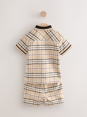 Нейтральный - Short Sleeves Check Shirt and Short Set (3mths-7yrs) - Image 6 of 8