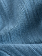 Blue 100% Cotton Short Sleeve Texture Hooded Shirt and Shorts Set (3mths-7yrs) - Image 6 of 7