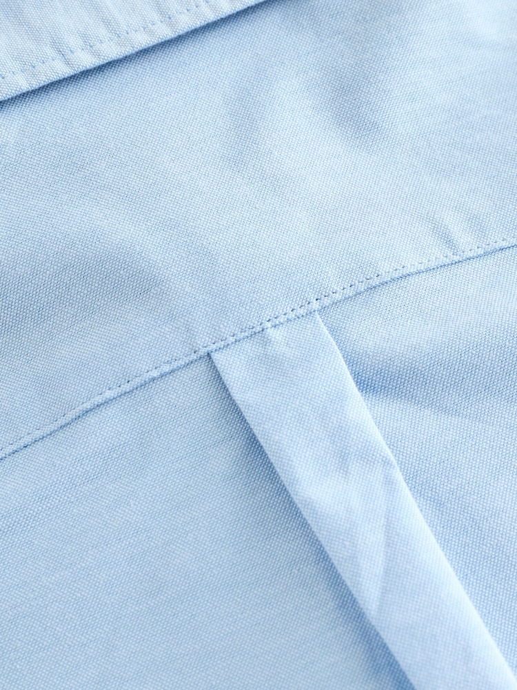 Blue Short Sleeve Oxford School Shirt (3mths-7yrs) - Image 5 of 6