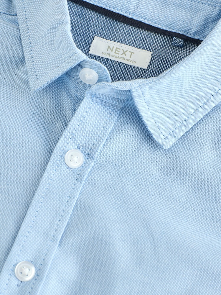 Blue Short Sleeve Oxford School Shirt (3mths-7yrs) - Image 6 of 6 Blue Short Sleeve Oxford School Shirt (3mths-7yrs) - Image 6 of 6