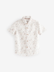 Ecru Safari Bowtie Shirt Short Sleeve Printed Shirt and Bowtie Set (3mths-7yrs) - Image 2 of 5