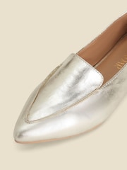 Sosandar Gold Pointed Toe Loafers - Image 4 of 4