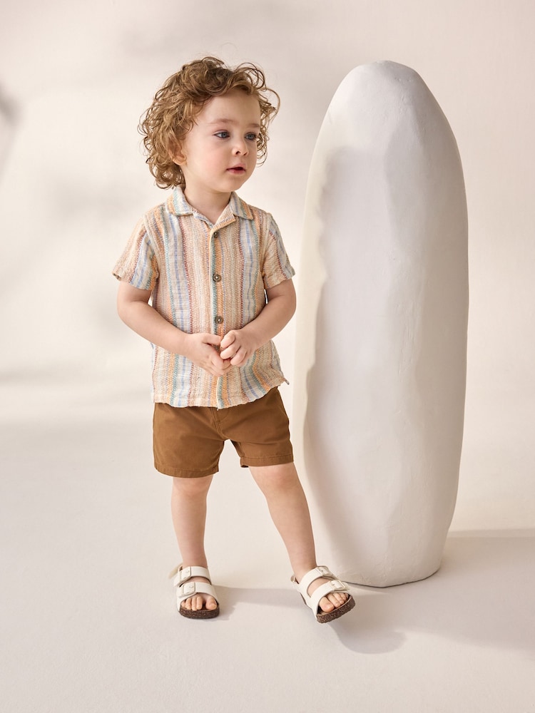 Multi Short Sleeves Textured Stripe Shirt (3mths-7yrs) - Image 2 of 7