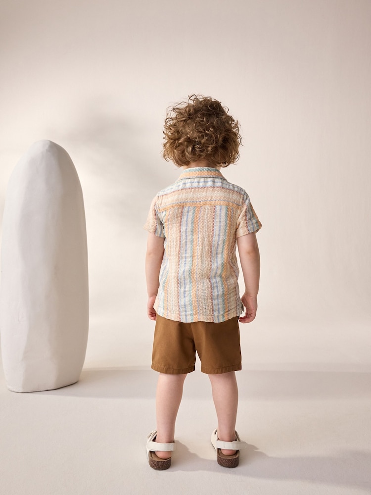 Multi Short Sleeves Textured Stripe Shirt (3mths-7yrs) - Image 3 of 7