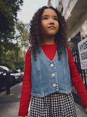 Blue 100% Cotton Denim Waistcoat (3-16yrs) - Image 1 of 11