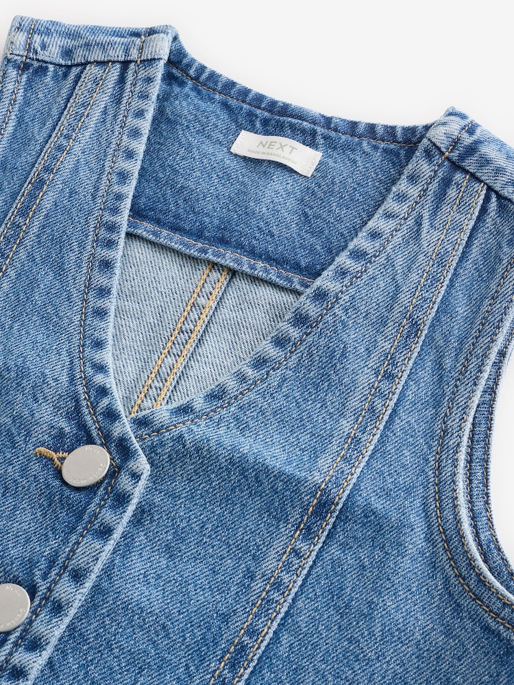 Blue 100% Cotton Denim Waistcoat (3-16yrs) - Image 11 of 11