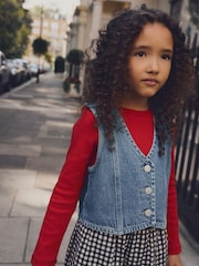 Blue 100% Cotton Denim Waistcoat (3-16yrs) - Image 2 of 11