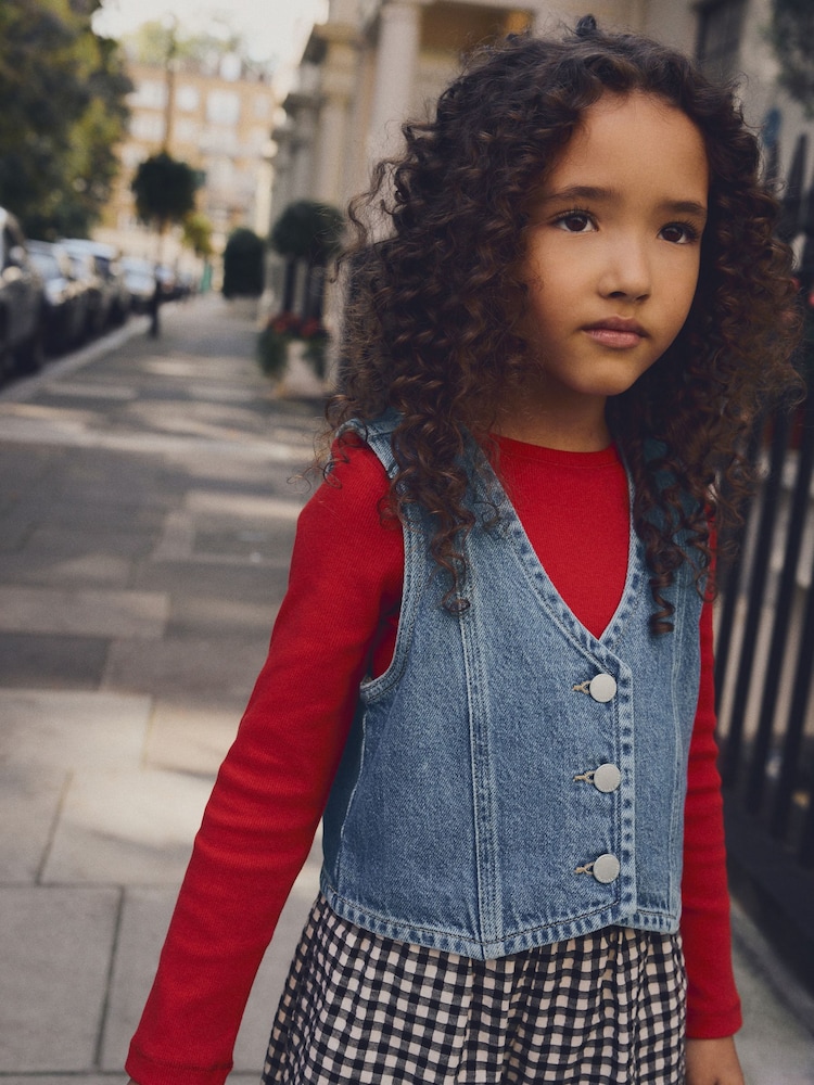 Blue 100% Cotton Denim Waistcoat (3-16yrs) - Image 2 of 11
