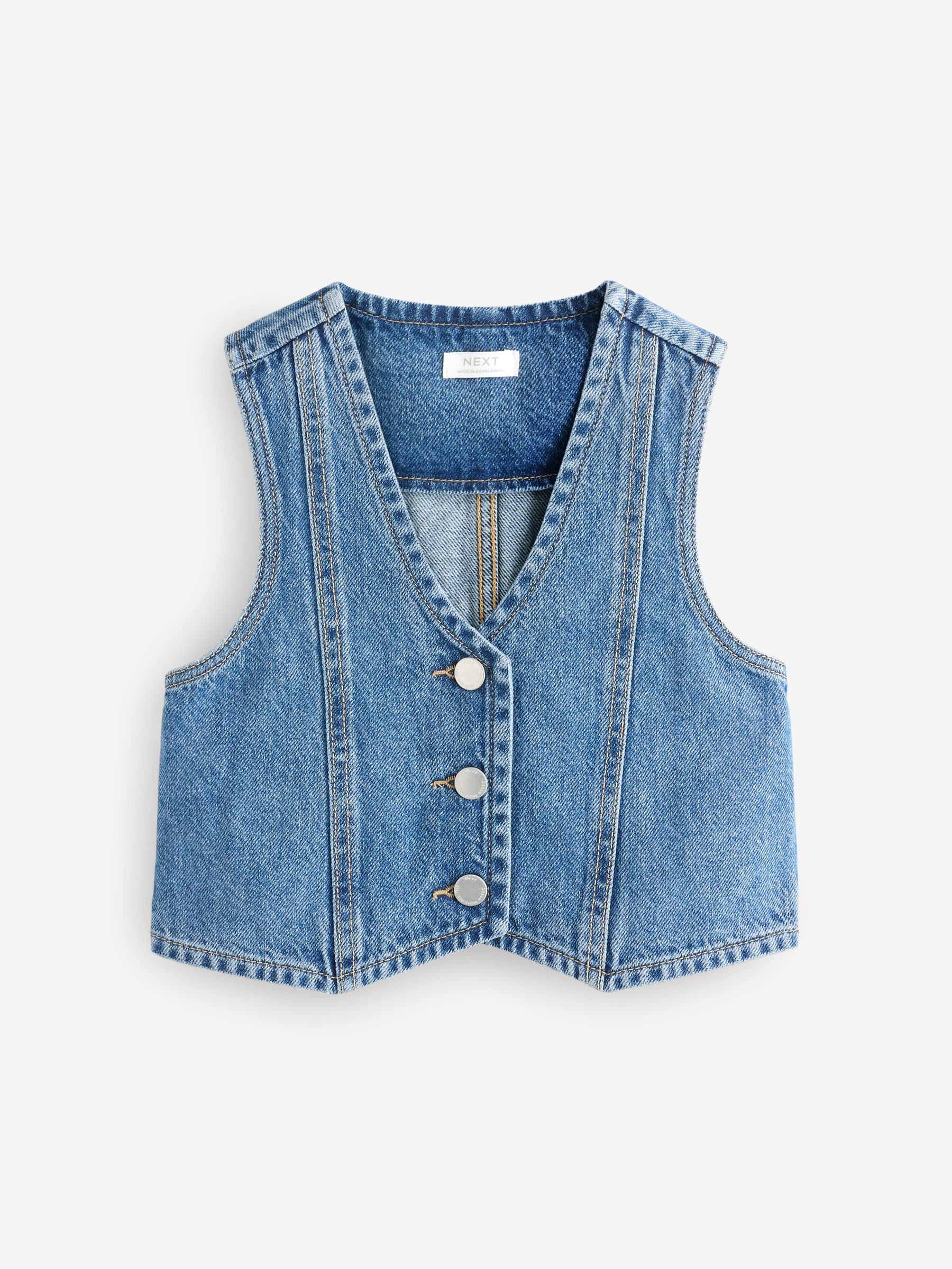 Buy Blue 100% Cotton Denim Waistcoat (3-16yrs) from Next USA