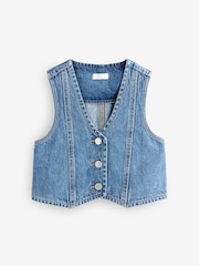 Blue 100% Cotton Denim Waistcoat (3-16yrs) - Image 8 of 11