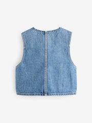 Blue 100% Cotton Denim Waistcoat (3-16yrs) - Image 9 of 11