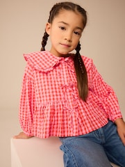 Red Gingham Check 100% Cotton Blouse (3-16yrs) - Image 2 of 9