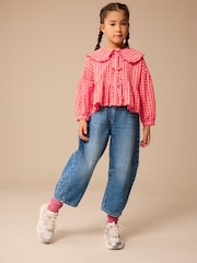 Red Gingham Check 100% Cotton Blouse (3-16yrs) - Image 4 of 9