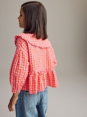 Red Gingham Check 100% Cotton Blouse (3-16yrs) - Image 7 of 9