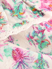 Pink Floral 100% Cotton Tie Front Blouse (3-16yrs) - Image 6 of 7