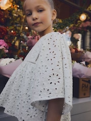 Soft Blue 100% Cotton Broderie Blouse (3-16yrs) - Image 4 of 5