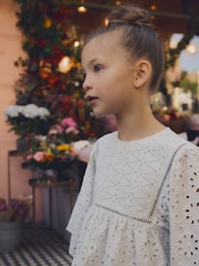 Soft Blue 100% Cotton Broderie Blouse (3-16yrs) - Image 5 of 5