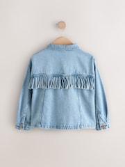 Blue Denim 100% Cotton Fringed Shacket (3-16yrs) - Image 10 of 12