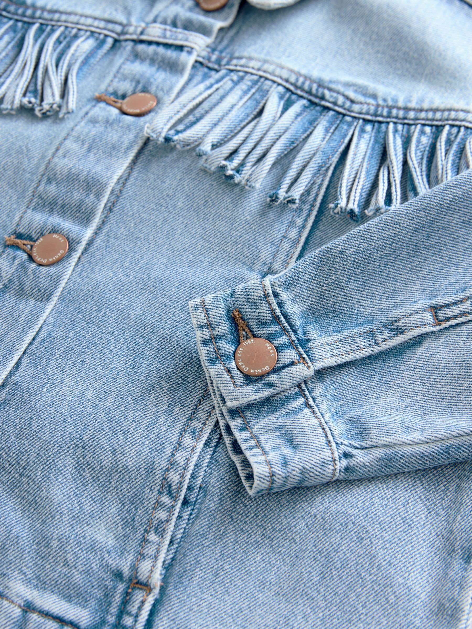 Buy Blue Denim 100% Cotton Fringed Shacket (3-16yrs) from the Next