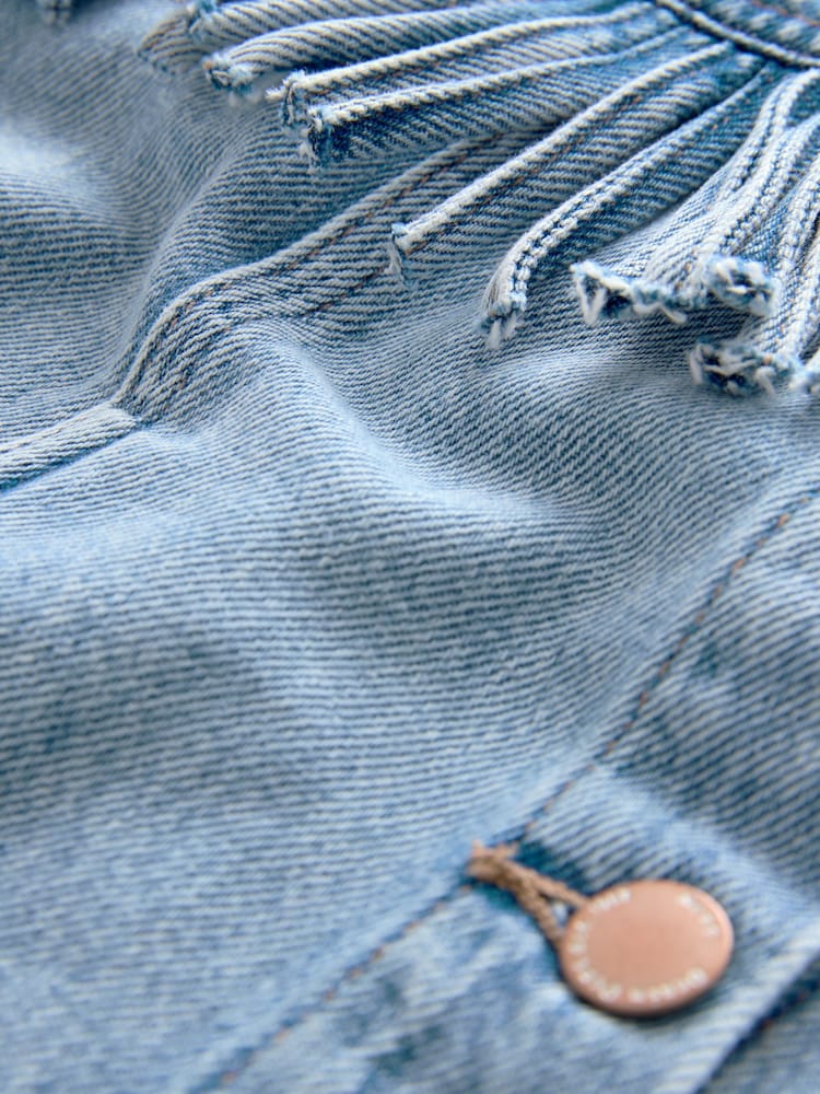 Blue Denim 100% Cotton Fringed Shacket (3-16yrs) - Image 12 of 12