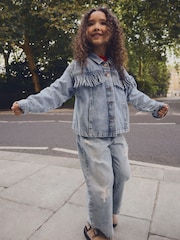 Blue Denim 100% Cotton Fringed Shacket (3-16yrs) - Image 2 of 12