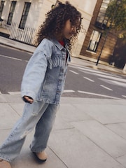 Blue Denim 100% Cotton Fringed Shacket (3-16yrs) - Image 3 of 12