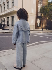 Blue Denim 100% Cotton Fringed Shacket (3-16yrs) - Image 7 of 12