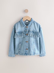 Blue Denim 100% Cotton Fringed Shacket (3-16yrs) - Image 9 of 12