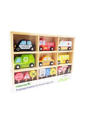 Tooky Toy Wooden Transportation & Street Signs Set - Image 1 of 3