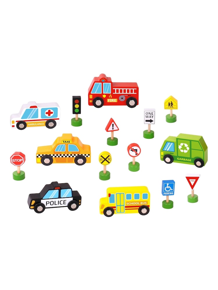 Tooky Toy Wooden Transportation & Street Signs Set - Image 2 of 3