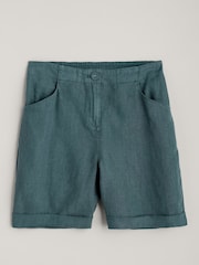Seasalt Cornwall Blue Penderleith 100% Linen Shorts - Image 5 of 6