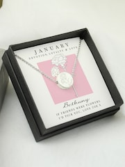 Personalised January Birth Flower Necklace and Box by PMC - Image 4 of 4