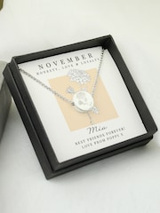Personalised November Birth Flower Necklace and Box by PMC - Image 1 of 3