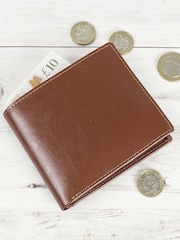 Personalised Hidden Message Brown Leather Wallet by PMC - Image 4 of 4