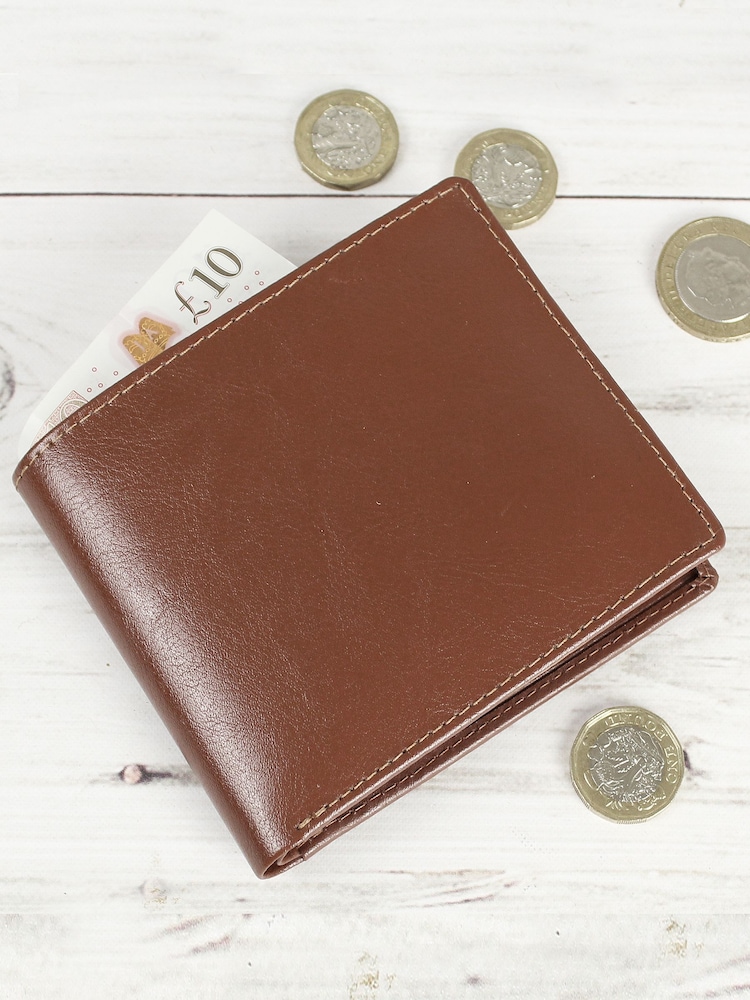 Personalised Hidden Message Brown Leather Wallet by PMC - Image 4 of 4