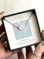 Personalised July Birth Flower Necklace and Box by PMC - Image 2 of 4