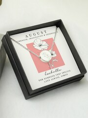 Personalised August Birth Flower Necklace and Box by PMC - Image 4 of 4