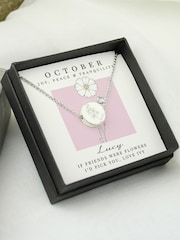 Personalised October Birth Flower Necklace and Box by PMC - Image 4 of 4