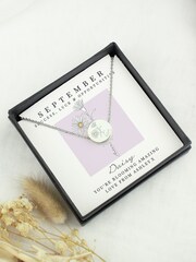 Personalised September Birth Flower Necklace and Box by PMC - Image 2 of 4